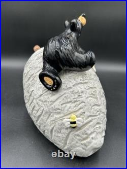 Big Sky Carvers Bearfoots Black Bear On Bee Hive Cookie Jar Jeff Fleming Rare
