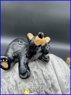 Big Sky Carvers Bearfoots Black Bear On Bee Hive Cookie Jar Jeff Fleming Rare