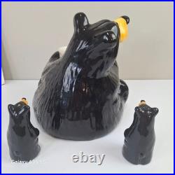 Big Sky Carvers Bearfoots Black Bear Utensil Holder Salt Pepper Shaker Set Big Sky Carvers Bearfoots Black Bear Utensil Holder Salt Pepper Shaker Set