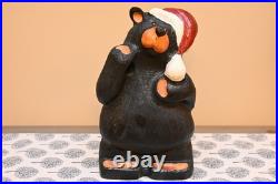 Big Sky Carvers Bearfoots Black Santa Bear Sculpture Decoy Carving Jeff Fleming