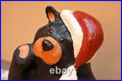 Big Sky Carvers Bearfoots Black Santa Bear Sculpture Decoy Carving Jeff Fleming