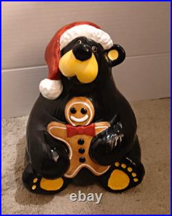 Big Sky Carvers Bearfoots Christmas Bear Cookie Jar designed by Jeff Fleming