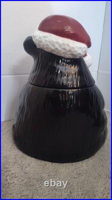 Big Sky Carvers Bearfoots Christmas Bear Cookie Jar designed by Jeff Fleming