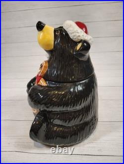 Big Sky Carvers, Bearfoots, Jeff Fleming, Holiday, Black Bear, Cookie Jar, Rare