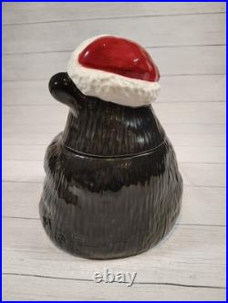 Big Sky Carvers, Bearfoots, Jeff Fleming, Holiday, Black Bear, Cookie Jar, Rare Big Sky Carvers, Bearfoots, Jeff Fleming, Holiday, Black Bear, Cookie Jar, Rare