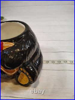 Big Sky Carvers, Bearfoots, Jeff Fleming, Holiday, Black Bear, Cookie Jar, Rare Big Sky Carvers, Bearfoots, Jeff Fleming, Holiday, Black Bear, Cookie Jar, Rare