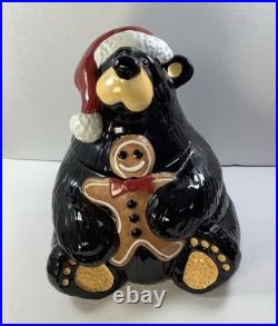 Big Sky Carvers Bearfoots Tabletop Bear Gingerbread Jar Jeff Fleming Collectible