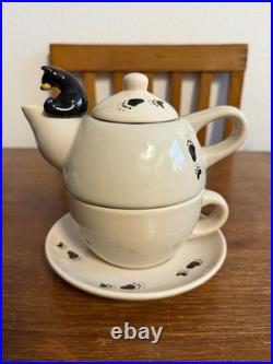 Big Sky Carvers Bearfoots Tea For One Set Jeff Fleming Black Bear Teapot Cup Sau
