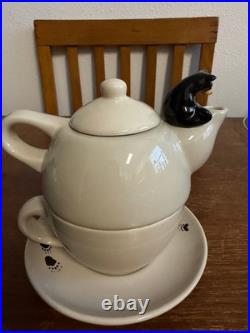 Big Sky Carvers Bearfoots Tea For One Set Jeff Fleming Black Bear Teapot Cup Sau