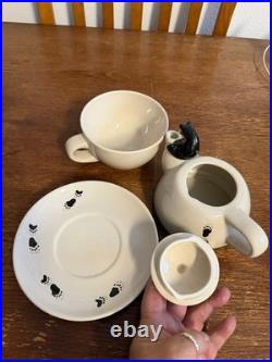 Big Sky Carvers Bearfoots Tea For One Set Jeff Fleming Black Bear Teapot Cup Sau