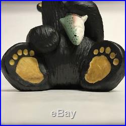Big Sky Carvers Bearfoots Tom Fishing Bear With Trout Repaired Color
