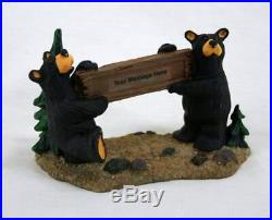Big Sky Carvers Bearfoots Two Bears Holding Sign Figurine New Free Shipping