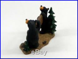 Big Sky Carvers Bearfoots Two Bears Holding Sign Figurine New Free Shipping