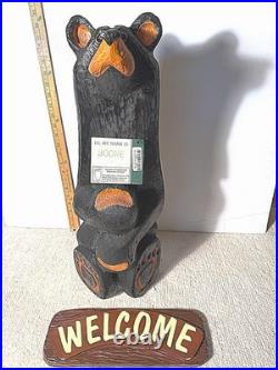 Big Sky Carvers Bears 23 Jeff Fleming wood carved with Sign & Name Tag Bearfoots
