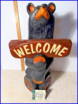 Big Sky Carvers Bears 23 Jeff Fleming wood carved with Sign & Name Tag Bearfoots