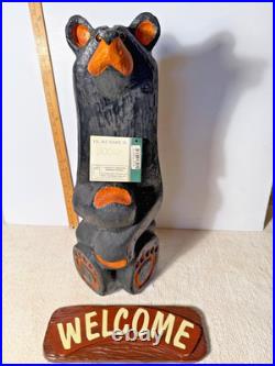 Big Sky Carvers Bears 23 Jeff Fleming wood carved with Sign & Name Tag Bearfoots