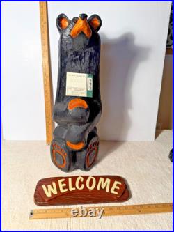 Big Sky Carvers Bears 23 Jeff Fleming wood carved with Sign & Name Tag Bearfoots