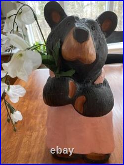 Big Sky Carvers Bears Jeff Fleming Black Bear Gert withflowers Hand Carved Wood