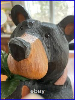 Big Sky Carvers Bears Jeff Fleming Black Bear Gert withflowers Hand Carved Wood
