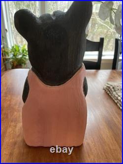 Big Sky Carvers Bears Jeff Fleming Black Bear Gert withflowers Hand Carved Wood
