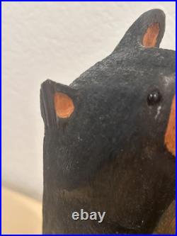 Big Sky Carvers Bears by Jeff Fleming Black Bear with Salmon Fish Hand Carved Wood
