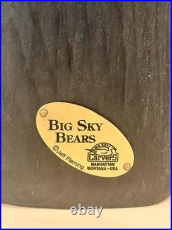 Big Sky Carvers Bears by Jeff Fleming Black Bear with Salmon Fish Hand Carved Wood Big Sky Carvers Bears by Jeff Fleming Black Bear with Salmon Fish Hand Carved Wood