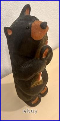 Big Sky Carvers Bears by Jeff Fleming Black Bear with Salmon Fish Hand Carved Wood