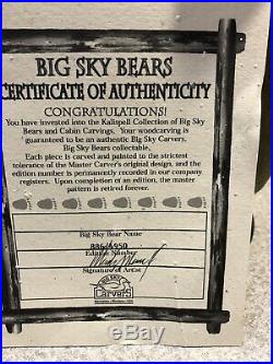 Big Sky Carvers Bernie Fishing Wooden Bear Limit Ed. Jeff Fleming Kalispell