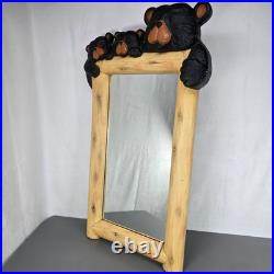 Big Sky Carvers Black Bear Trio Log Wall Mirror Cabin Lodge Decor Bill Herrick