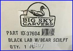 Big Sky Carvers Black Lab with Teddy Bear Sculpture Made for Ducks Unlimited