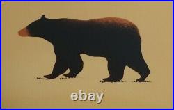 Big Sky Carvers Brushwerks 15 1/4 Platter Bear And Bear Paw Pattern Stoneware