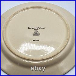 Big Sky Carvers Brushwerks Bear Set Stoneware Dinner Plate 8Pc Set