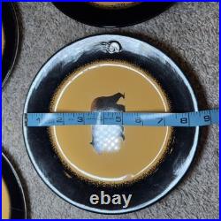 Big Sky Carvers Brushwerks Bear Set Stoneware Dinner Plate Salad Plate 8Pc Set
