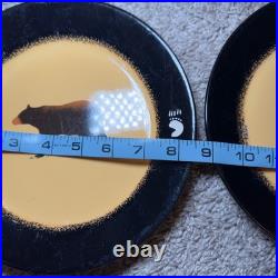 Big Sky Carvers Brushwerks Bear Set Stoneware Dinner Plate Salad Plate 8Pc Set