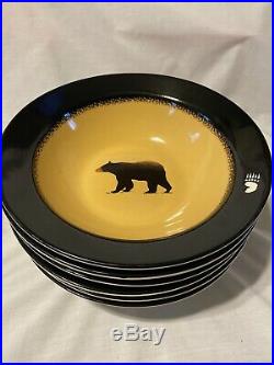 Big Sky Carvers Brushwerks Bear Soup Bowls Set of 6