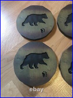 Big Sky Carvers Brushwerks Bear Stone Coasters Set Of Four