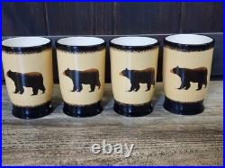 Big Sky Carvers Brushwerks Bear Stoneware Mugs Set of 4 New 5.5 x 3.5