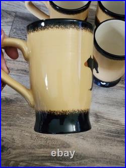 Big Sky Carvers Brushwerks Bear Stoneware Mugs Set of 4 New 5.5 x 3.5