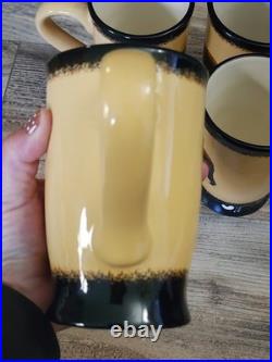 Big Sky Carvers Brushwerks Bear Stoneware Mugs Set of 4 New 5.5 x 3.5