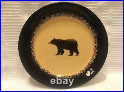Big Sky Carvers-Brushwerks-Brown Bear/Embossed Paw-Stoneware Salad Plates(Qty. 4)
