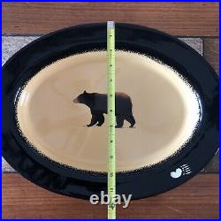 Big Sky Carvers, Brushwerks Stoneware Bear 16 Serving Platter Tray, Excellent