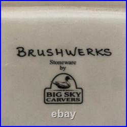 Big Sky Carvers, Brushwerks Stoneware Bear 16 Serving Platter Tray, Excellent