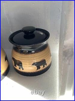 Big Sky Carvers Brushwerks bear canister set (4)stoneware