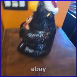 Big Sky Carvers Cookie Jar Canister Christmas Bear Bearfoots Santa Hat Vintage