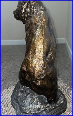 Big Sky Carvers Dick Idol Collection Bronze 18 Bear Sculpture Statue Wood Base