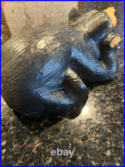 Big Sky Carvers Fleming Bear Solid Wood Western Pine Carved Chilling Bailey