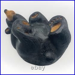 Big Sky Carvers Fleming Retired Bear Solid Wood Western Pine Carved Back Paws Up