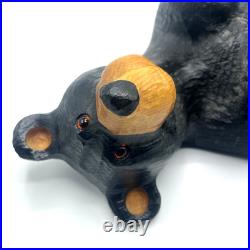 Big Sky Carvers Fleming Retired Bear Solid Wood Western Pine Carved Back Paws Up