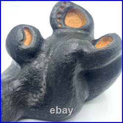 Big Sky Carvers Fleming Retired Bear Solid Wood Western Pine Carved Back Paws Up