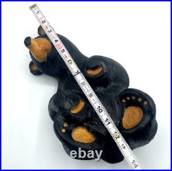 Big Sky Carvers Fleming Retired Bear Solid Wood Western Pine Carved Back Paws Up
